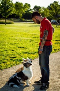 Marius su savo šuniukais